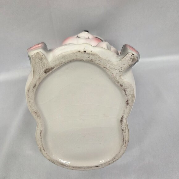 Vintage Japan Christmas Santa Mouse 6" Ceramic Planter Candy Dish Hat Kitschy - Picture 7 of 9